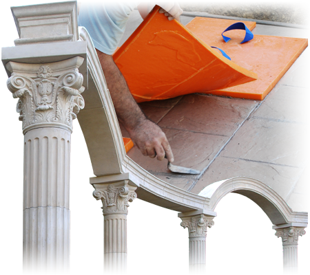 [Image of materials being used in the Concrete Casting application.]